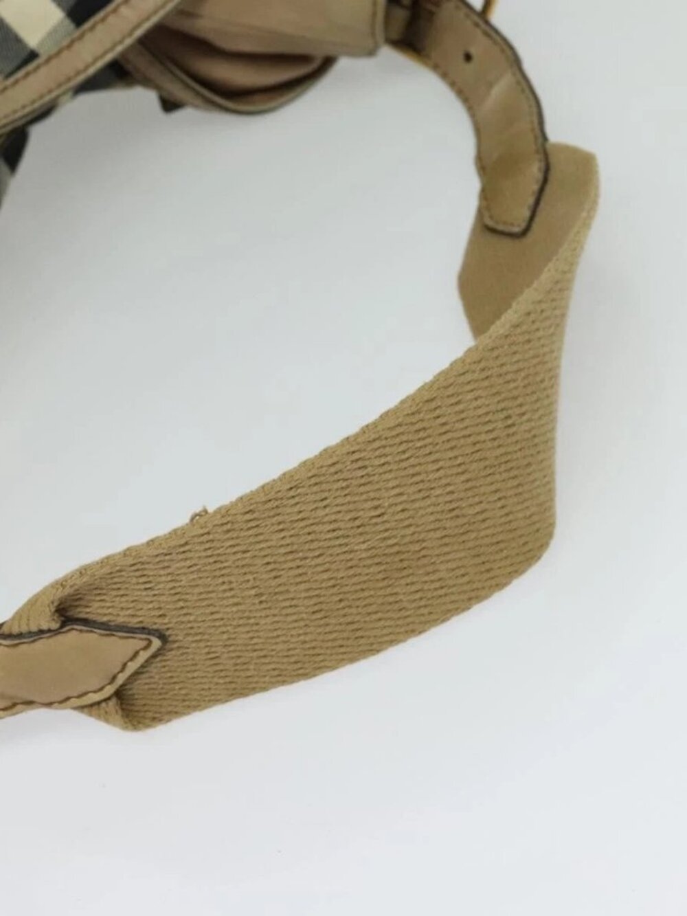 BURBERRY Nova Check Shoulder Bag Canvas Beige Gold Auth 120793 - Picture 8 of 16